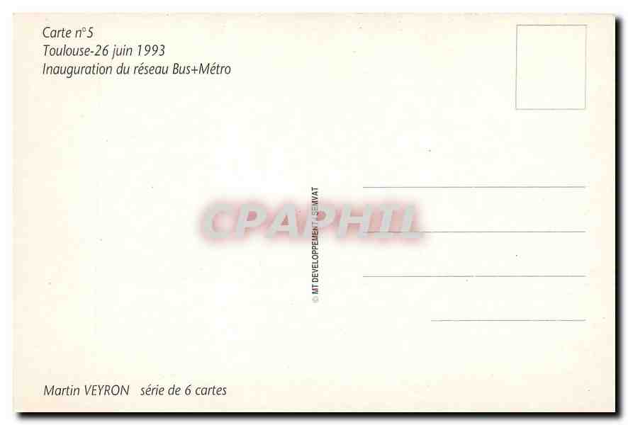 CPM Toulouse 23 juin 1993 inauguration du réseau bus et métro — Rückseite
