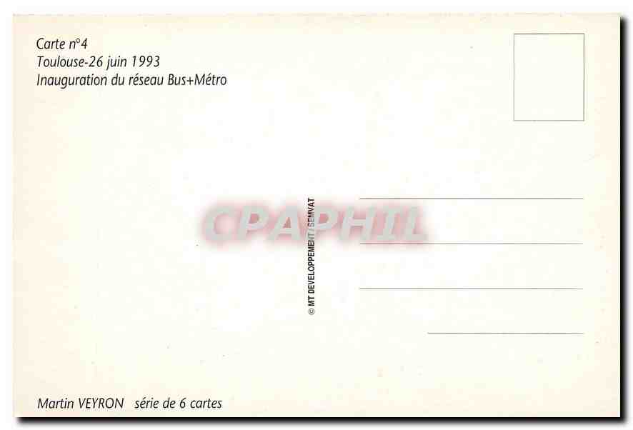 CPM Toulouse 23 juin 1993 inauguration du réseau bus et métro — Rückseite