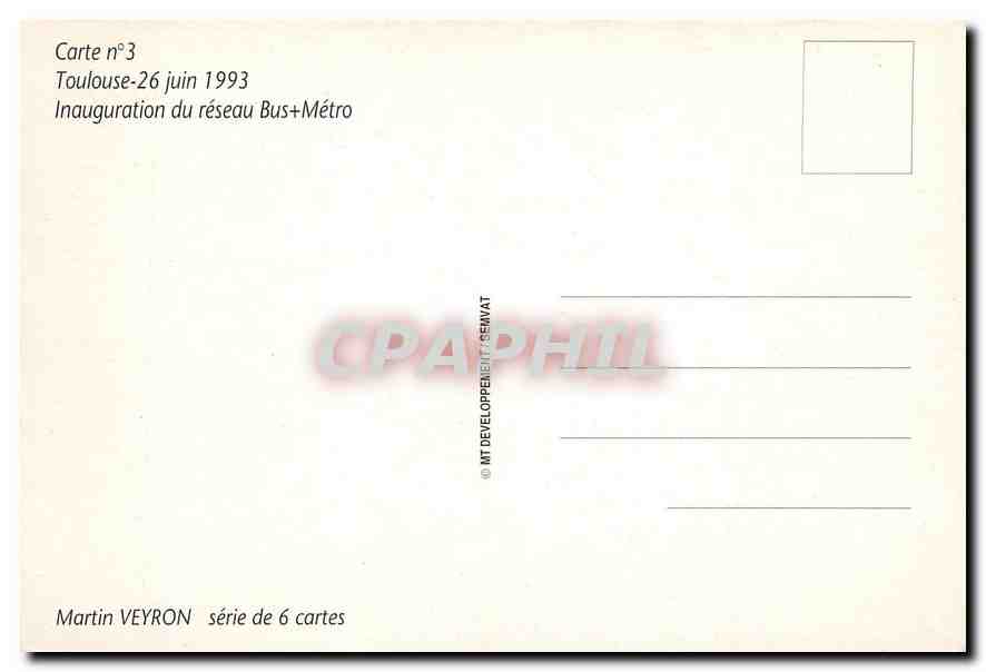 CPM Toulouse 23 juin 1993 inauguration du réseau bus et métro — Rückseite