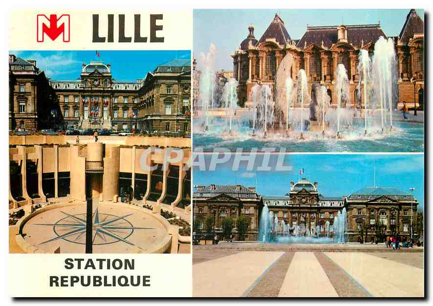CPM Station république du métro de Lille inaugurée par le président de la République le 25 avril 198