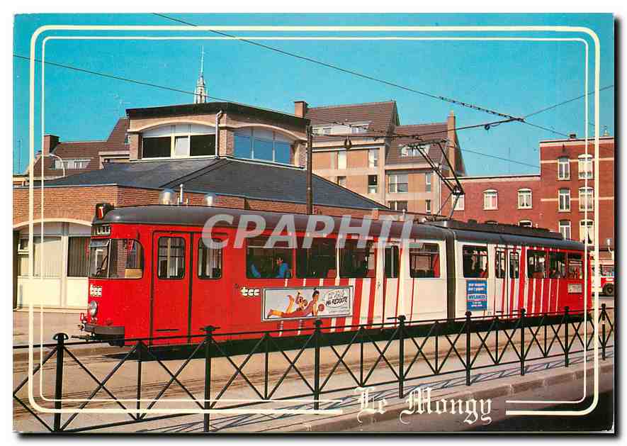 CPM Le Mongy tramway reliant Lille Roubaix Tourcoing