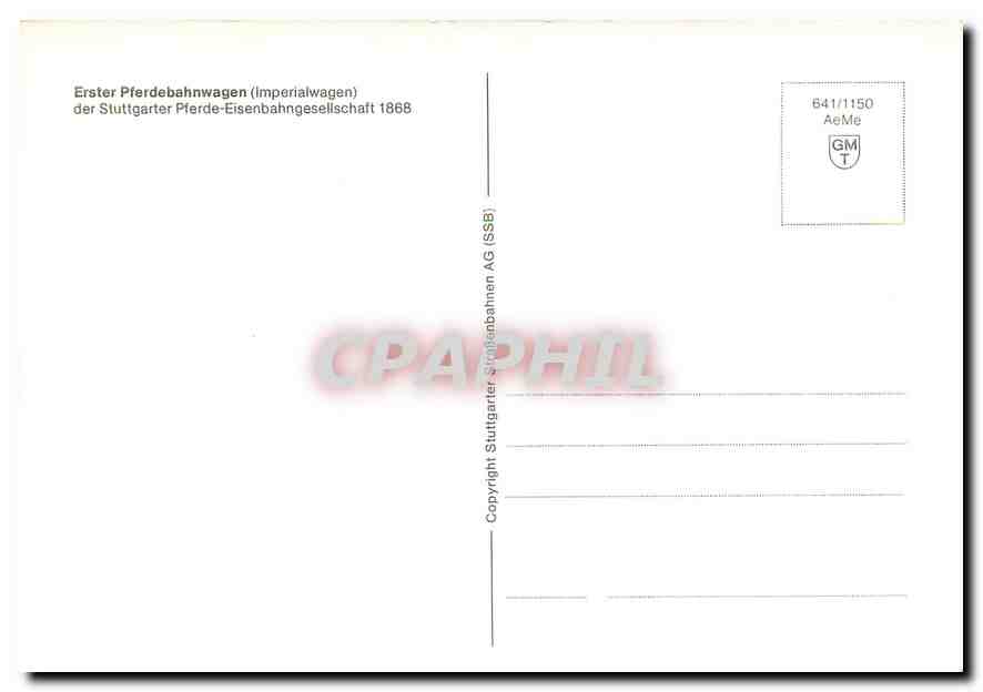 CPM Erster Pferdebahnwagen  — Verso