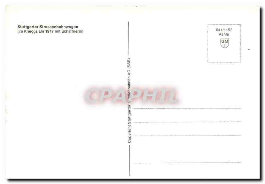 CPM Stuttgarter Strassenbahnwagen — Verso