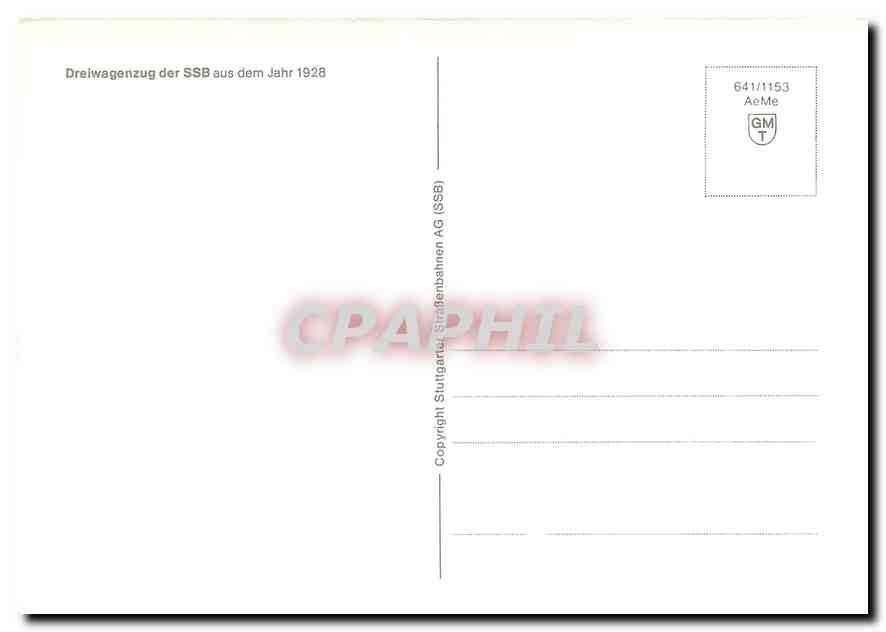 CPM Dreiwagenzug der SSB aus dem Jahr  — Verso