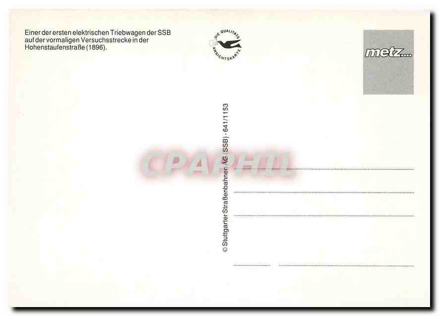 CPM Einer der ersten elektrischen Triebwagen der SSB — Verso