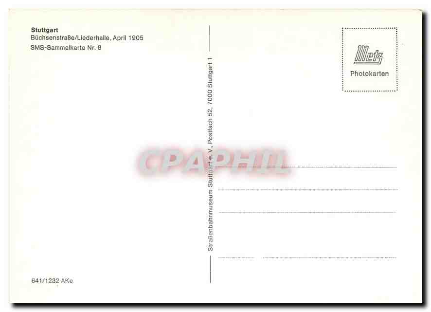 CPM Stuttgart Bûchsenstrabe Liederhalle — Verso