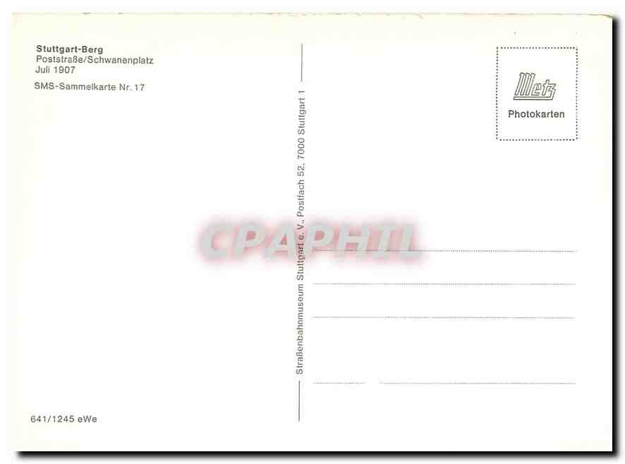 CPM Stuttgart Berg poststrabe Schwanenplatz — Verso