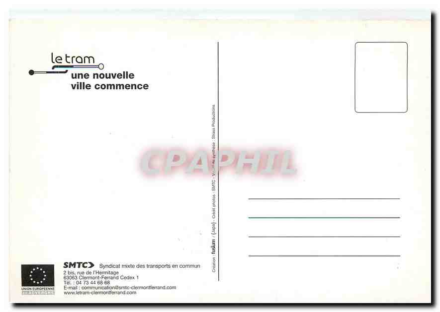 CPM Le tram une nouvelle ville commence — Verso