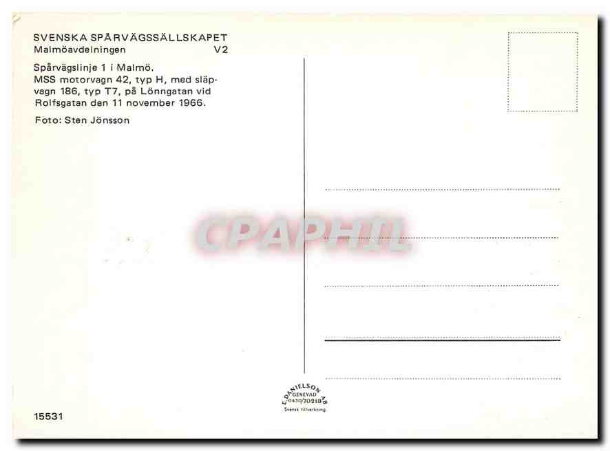 CPM Svenska Sparvagssallskapet — Verso