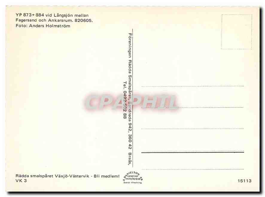 CPM Lângsjon mellan Fagersand och Ankarsrun — Verso