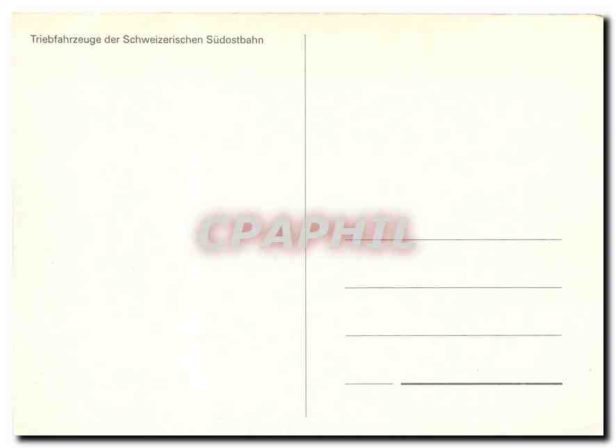 CPM Triebfahrzeuge der Schweizerishen Sudostbahn — Verso