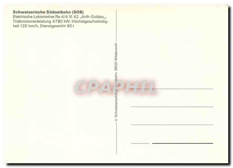 CPM Schweizerische Sudostbahn elektrishe lokomotive — Verso