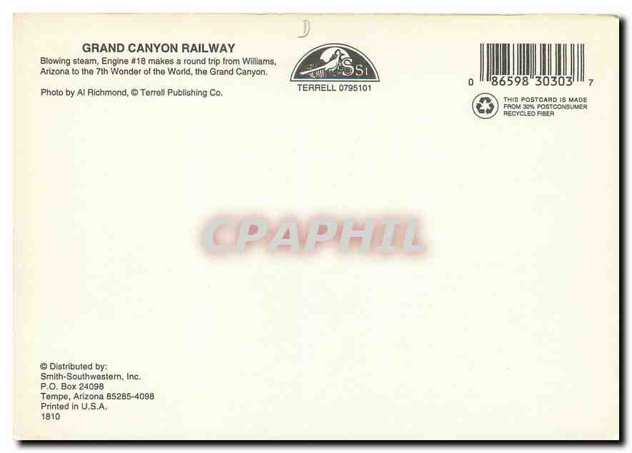 CPM Grand canyon railway blowing steam makes a round trip from Williams Arizona to the wonder of the — Verso