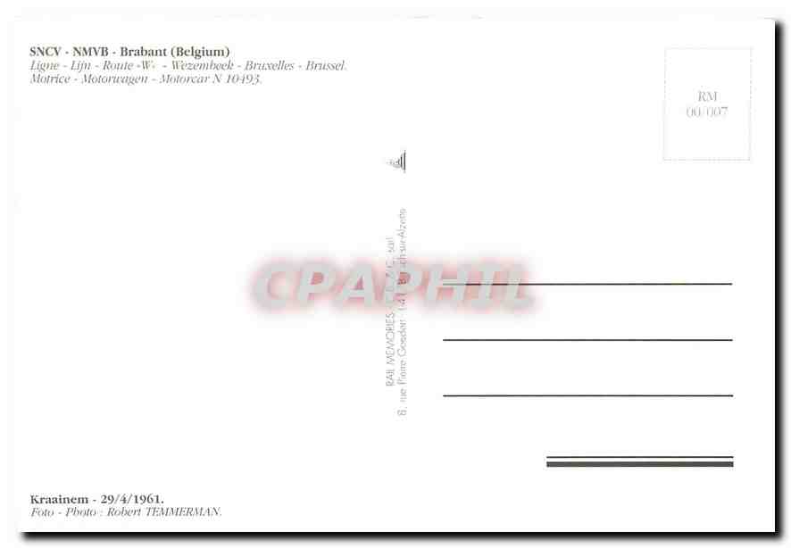 CPM SNCV NMVB Brabant Belgium — Verso