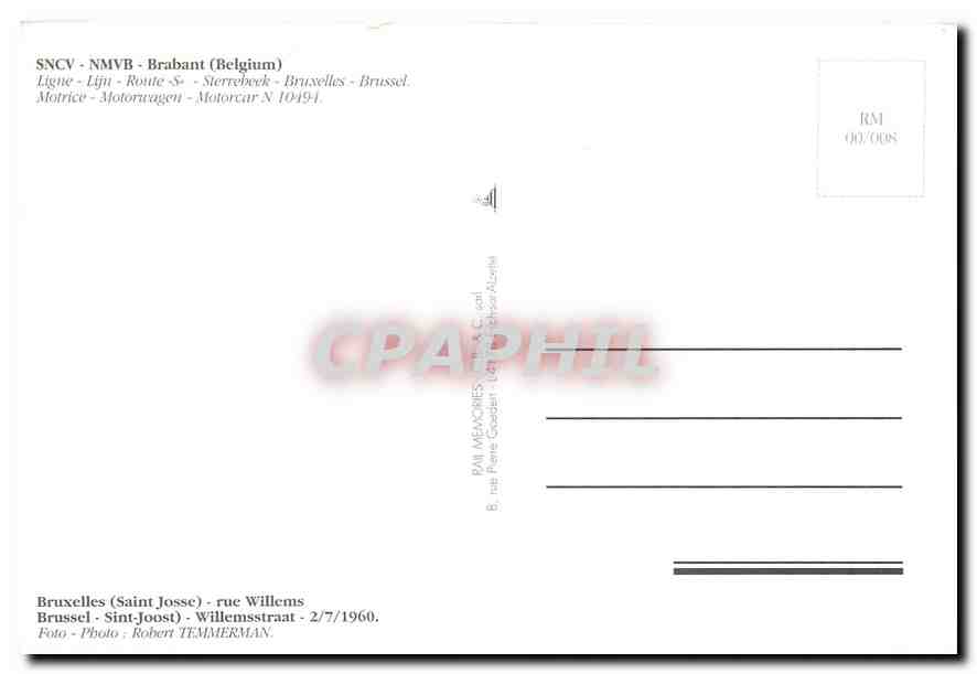 CPM SNCV NMVB Brabant Belgium — Verso