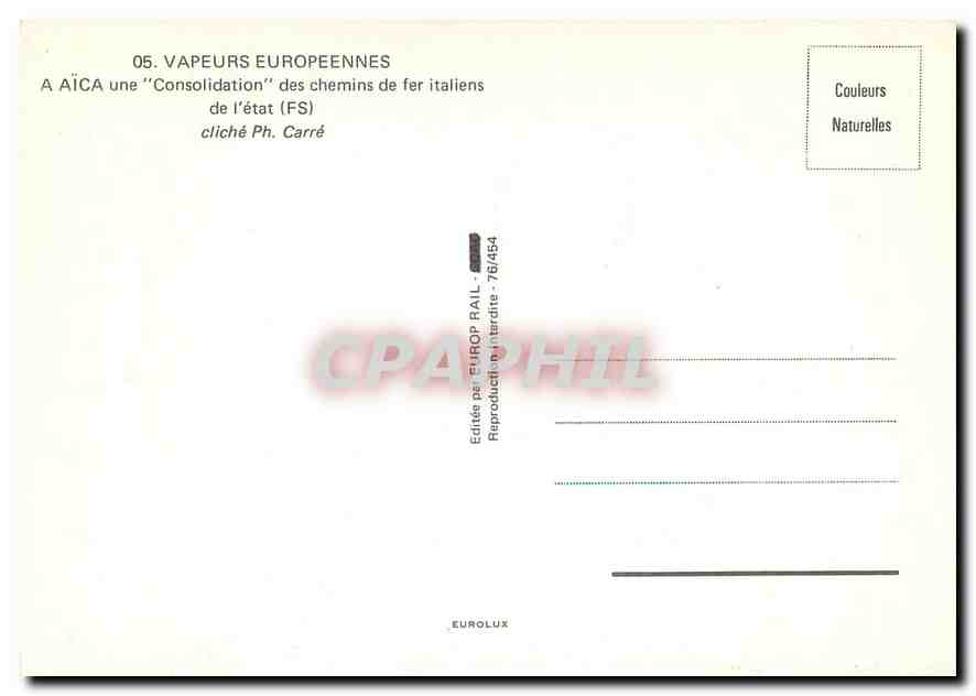 CPM Vapeurs Europeennes une consolidation des chemins de fer italiens — Verso