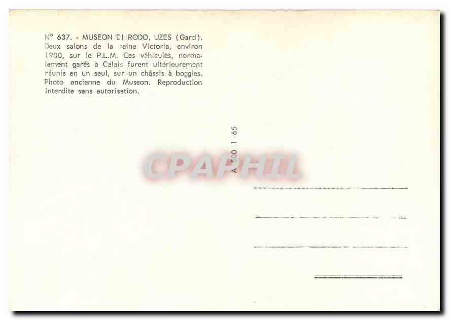 CPM Museon di Rodo Uzes deux salons de la reine Victoria — Verso