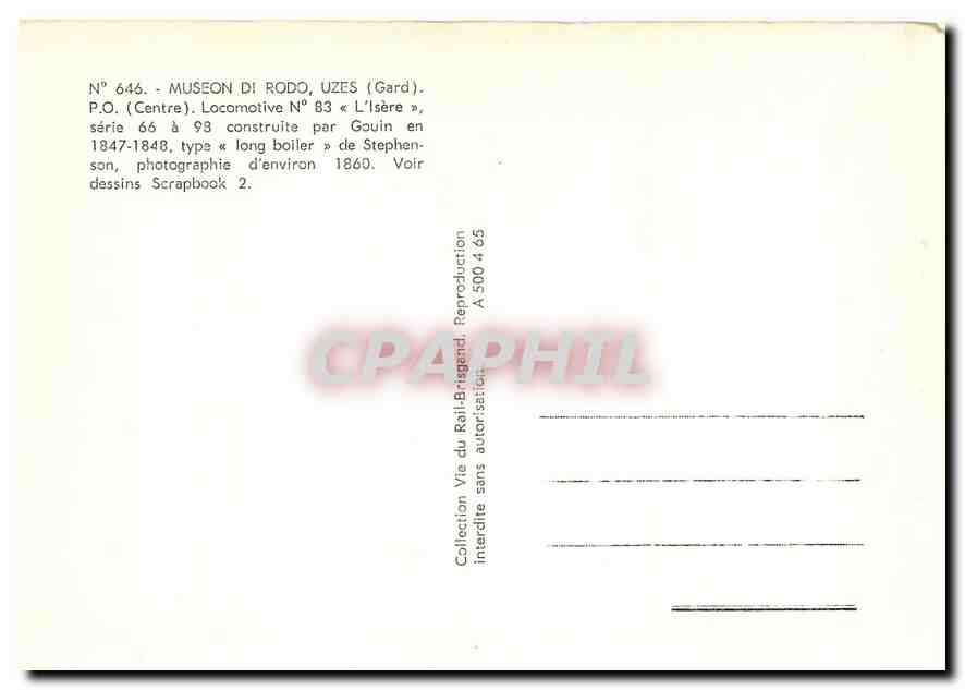 CPM Museon Di Rido Uzes locomotive L'isére — Verso