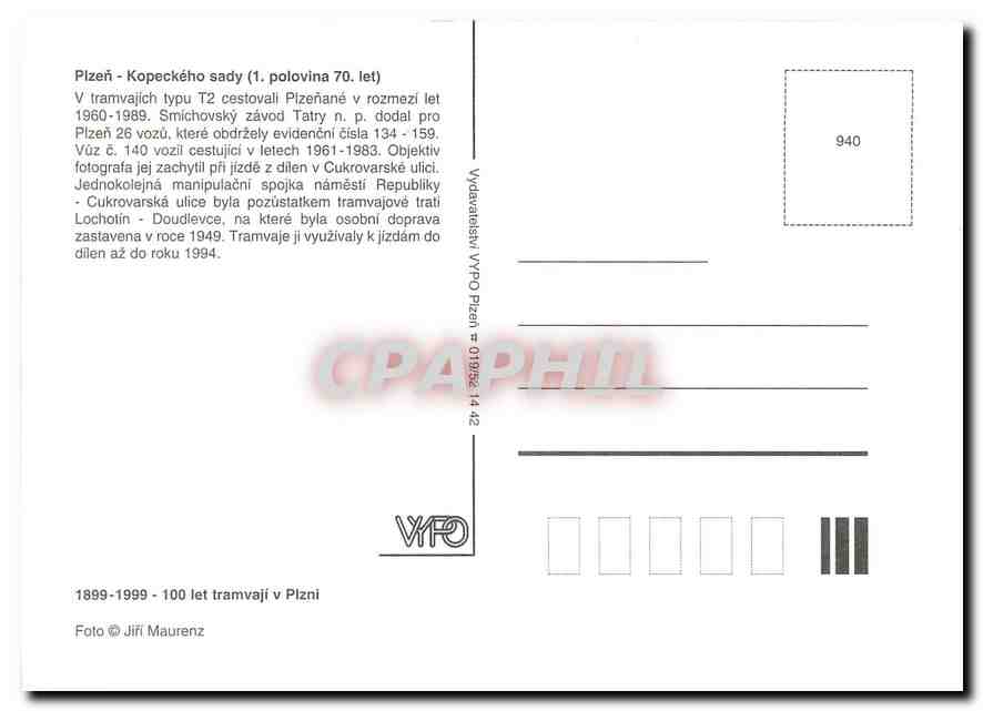 CPM Plzen Kopeckého sady — Verso