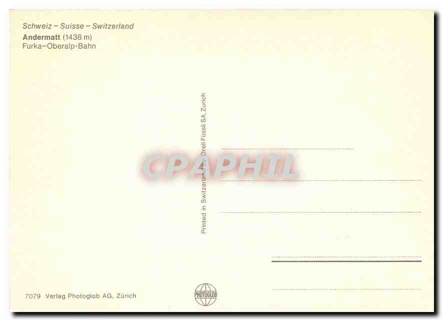 CPM Schweiz furka Oberalp Bahn — Verso
