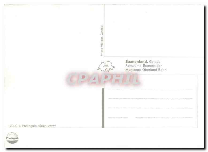CPM Saanenland Monteux Oberland Bahn — Verso