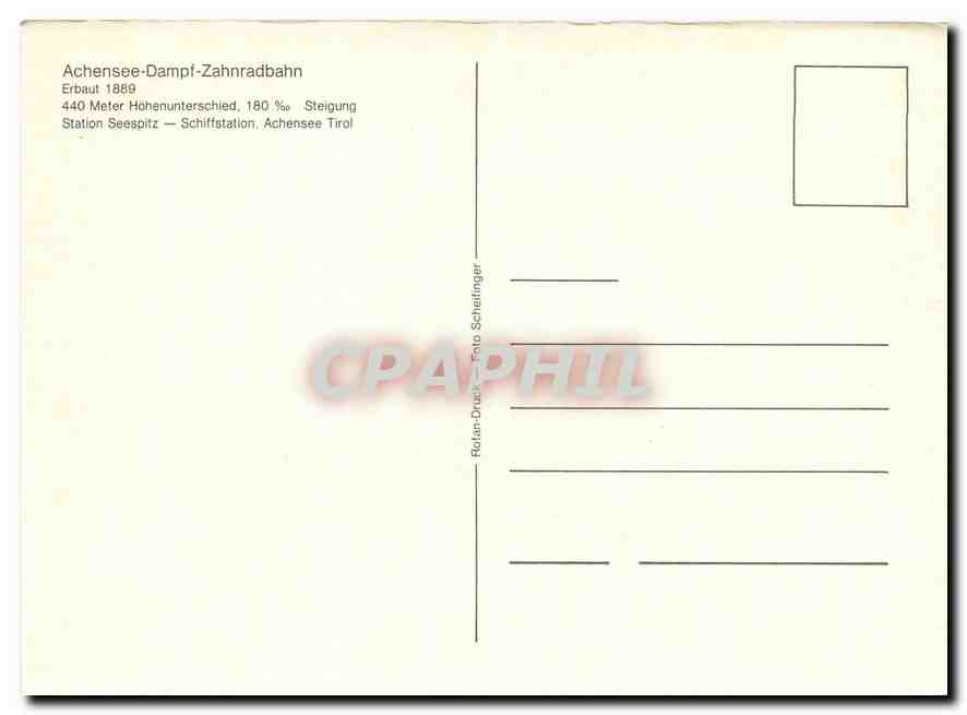 CPM Achensee Dampt Zahnradbahn — Verso