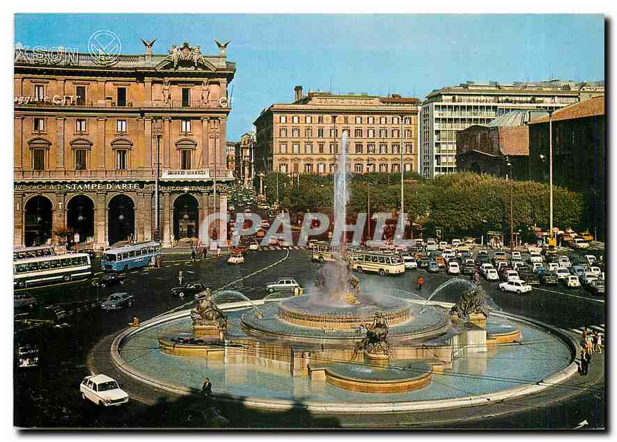 CPM Roma Place de la republique Fontaine de l'Esedro