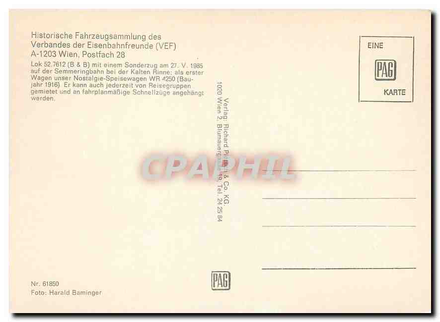 CPM Historische Fahzeugsammlung des Verbandes  — Verso