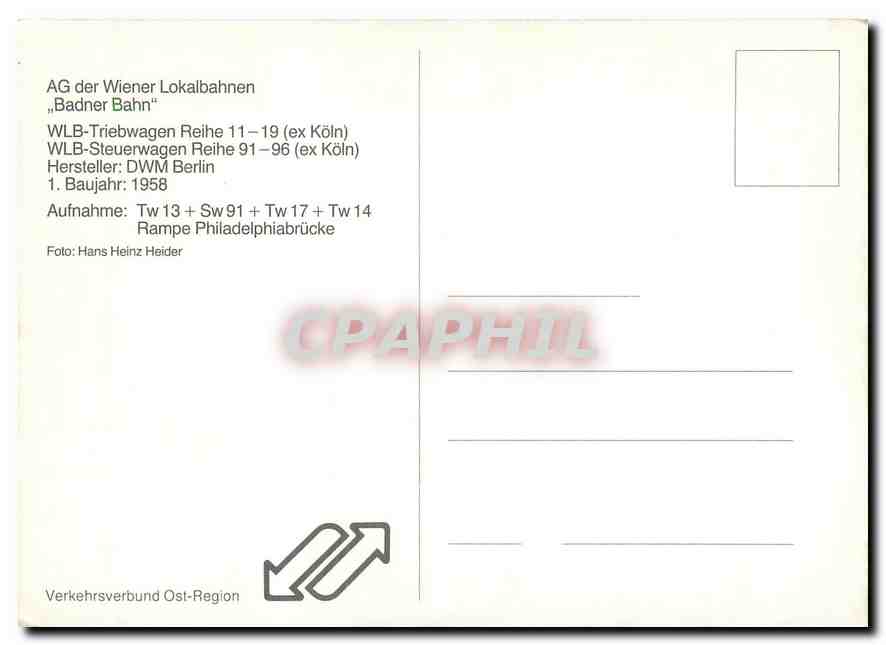 CPM Ag der Wiener Lokalbahnen Badner Bahn — Verso