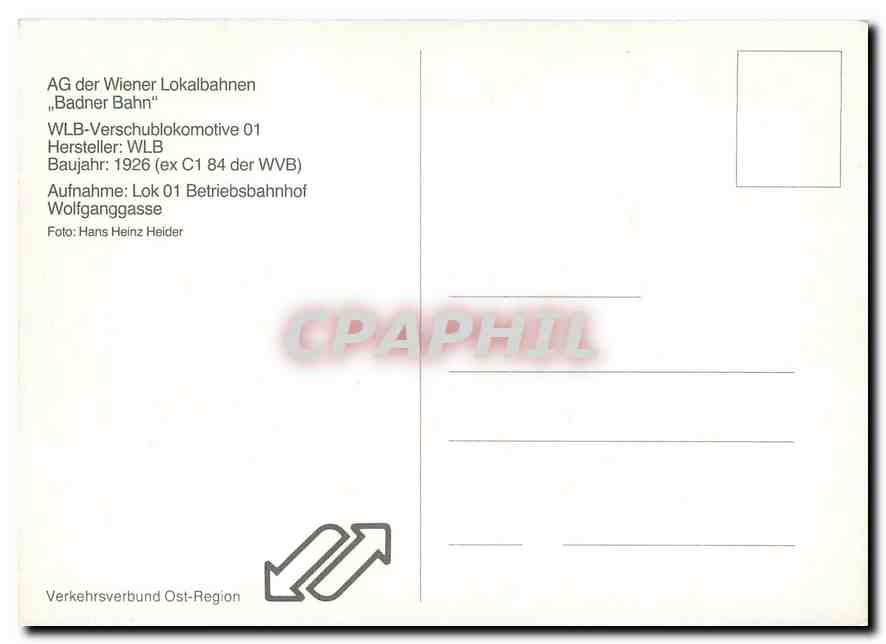 CPM Ag der Wiener Lokalbahnen Badner Bahn — Verso