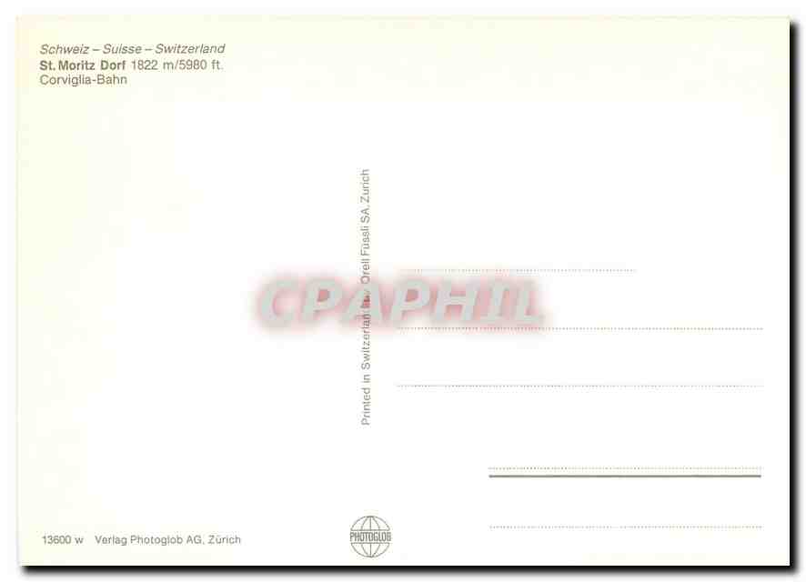 CPM Switzerland St Moritz Dorf — Verso