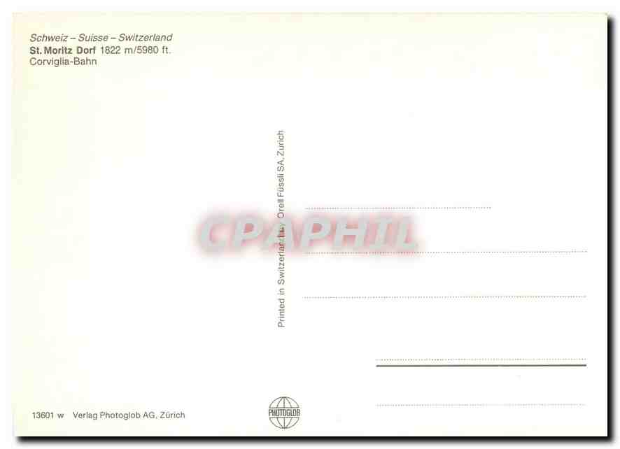 CPM Switzerland St Moritz Dorf — Verso