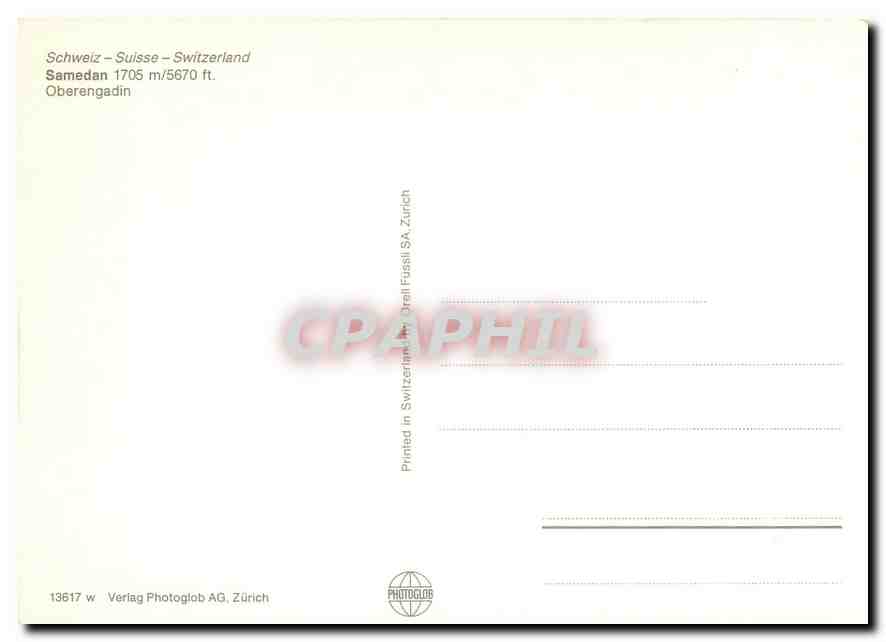CPM Switzerland Samedan — Verso