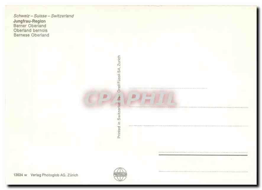 CPM Switzerland Jungfrau Region — Verso
