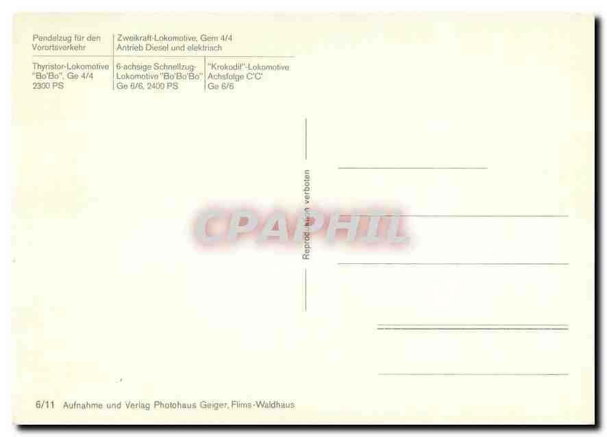 CPM Lokomotiven der Rhatischen Bahn — Verso