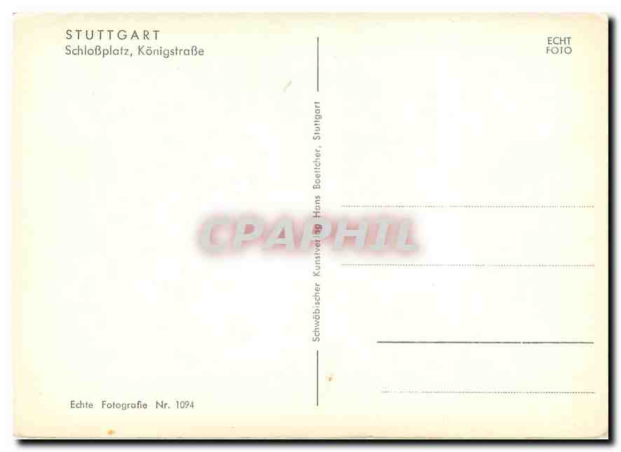 CPM Stuttgard Schlobplatz Konigstrabe — Verso
