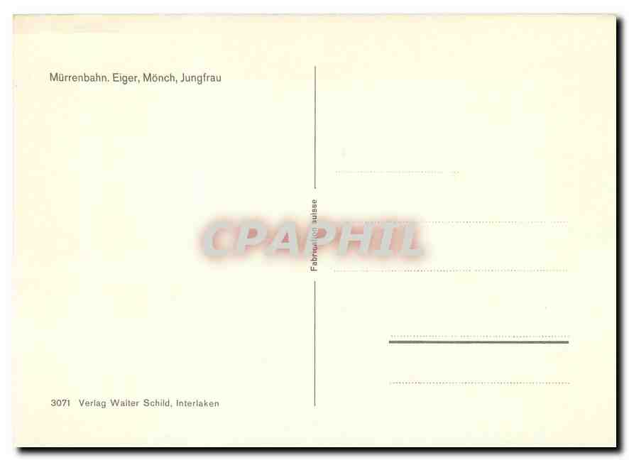 CPM Murrenbahn Eiger Monch Jungfrau — Verso