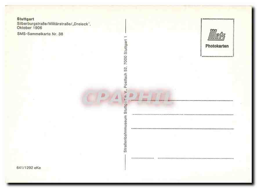 CPM Stuttgart SchillerstraBe MilitarstraBe Dreieck — Verso
