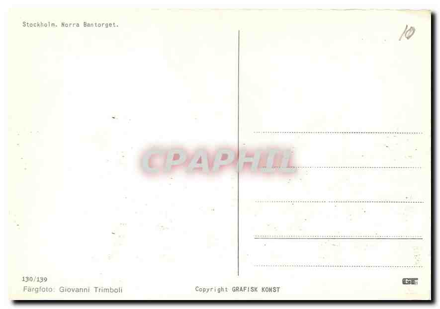 CPM Stockhole Norra Bantorget — Verso