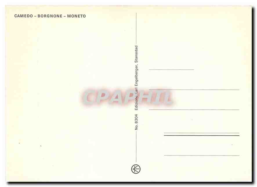CPM Camedo borgnone moneto — Verso