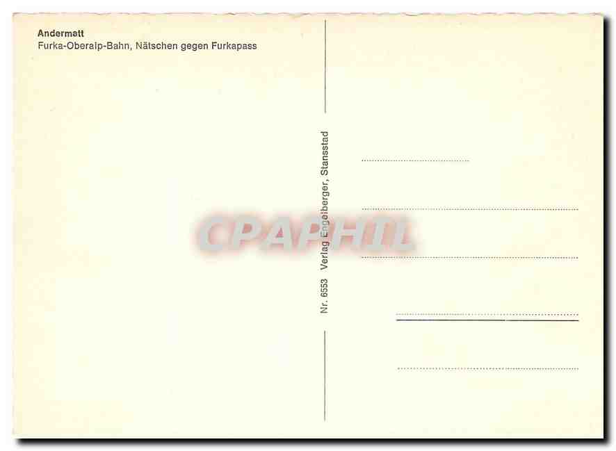 CPM Furka o beralp Bahn Naschen gegen furkapass — Verso