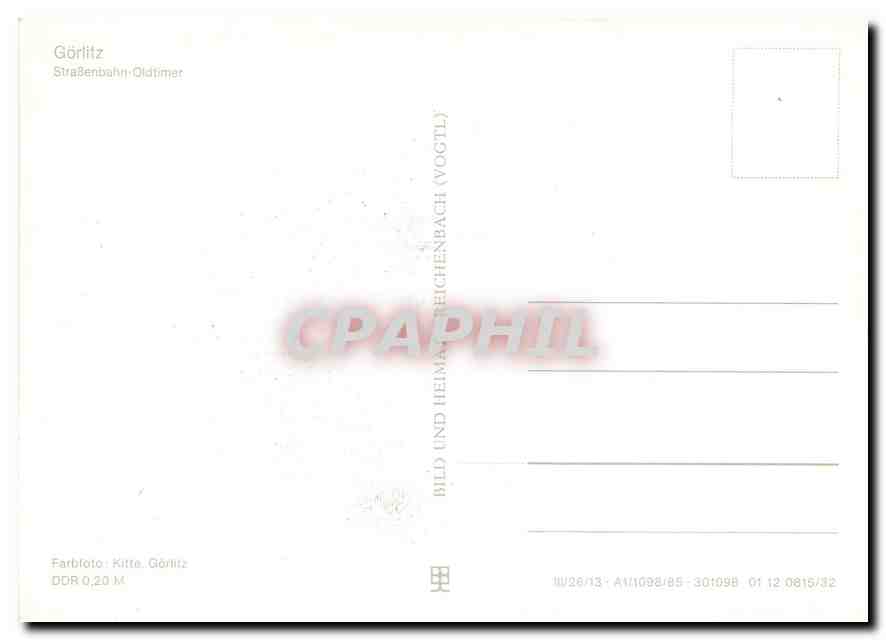 CPM Gorlitz Strabenbahn Oldtimer — Verso