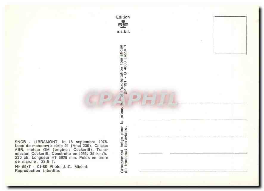 CPM SNCV Libramont loco de manœuvre — Verso