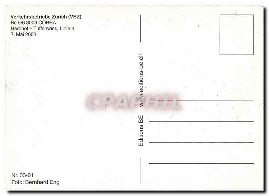 CPM Verkehrsbetriebe Zurich — Verso