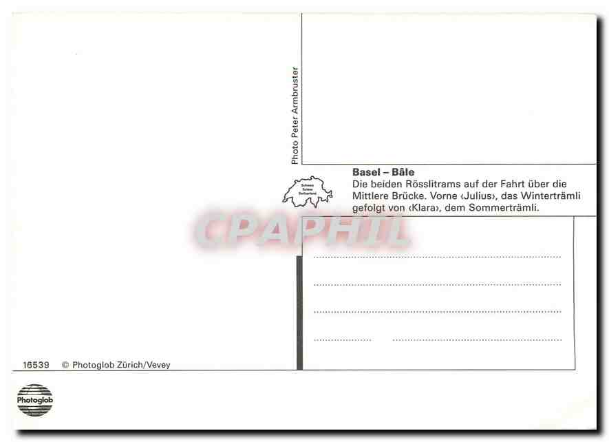 CPM Basel Bale Die beiden Rosslitrams auf der Fahrt uber die — Verso