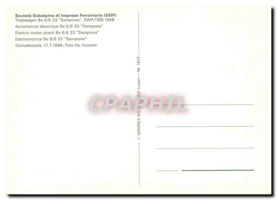 CPM Societa subalpina di imprise ferroviarie — Verso