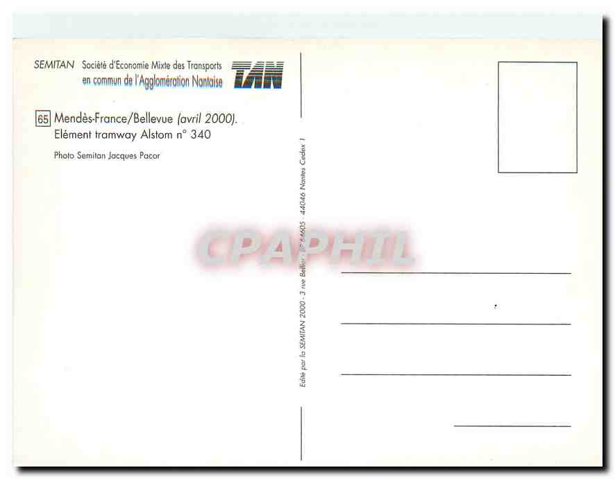 CPM SEMITAN Mendes France Bellevue — Verso