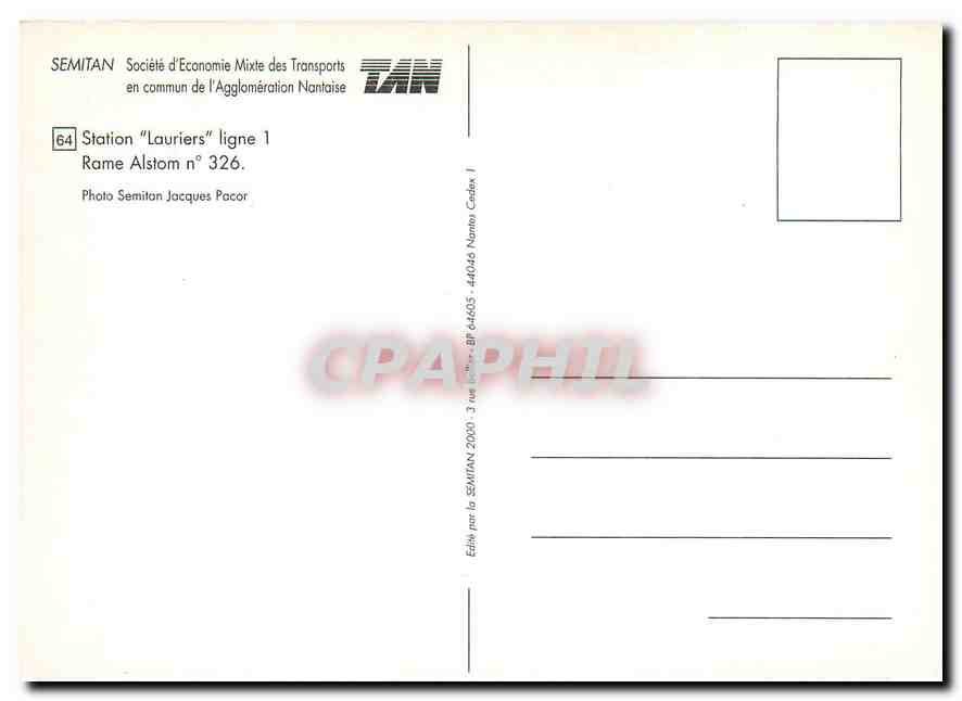 CPM SEMITAN station Lauriers — Verso