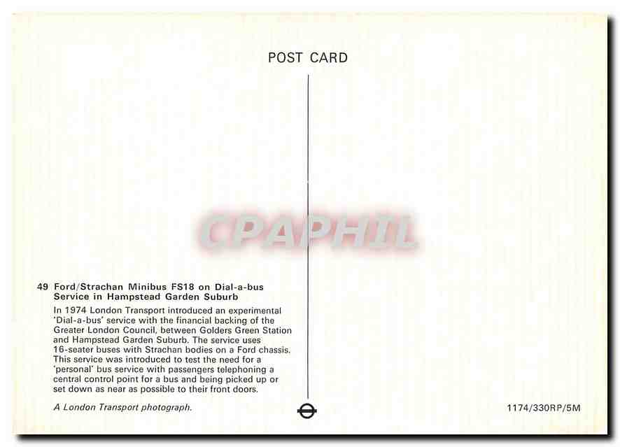 CPM Ford Strachan minibus service in Hamstead Garden Suburb — Rückseite