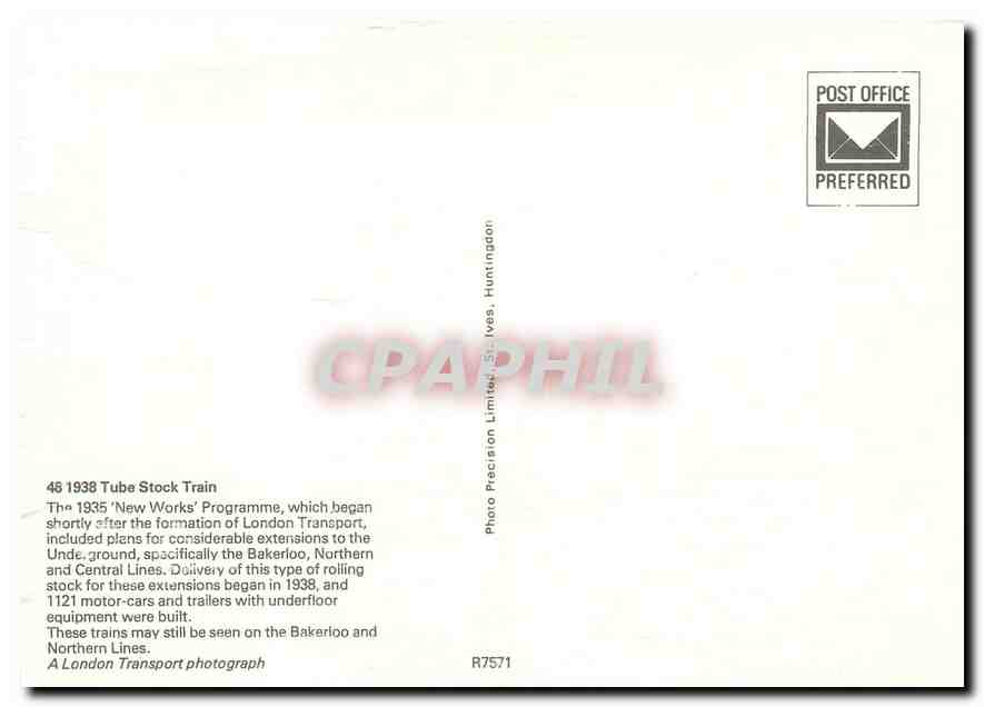 CPM  Tube stock train — Verso